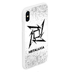 Чехол iPhone XS Max матовый Metallica с потертостями на светлом фоне, цвет: 3D-белый — фото 2