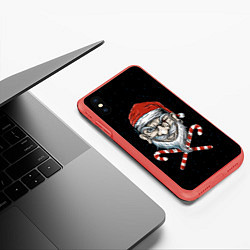 Чехол iPhone XS Max матовый Santa Pirate, цвет: 3D-красный — фото 2