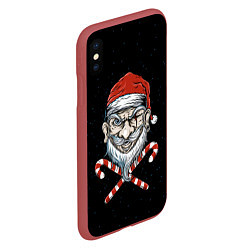 Чехол iPhone XS Max матовый Santa Pirate, цвет: 3D-красный — фото 2