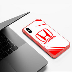 Чехол iPhone XS Max матовый Honda - sport, цвет: 3D-красный — фото 2