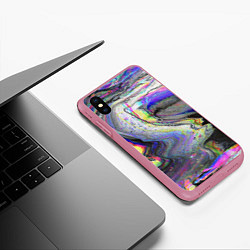 Чехол iPhone XS Max матовый Ликвид, цвет: 3D-малиновый — фото 2