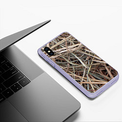 Чехол iPhone XS Max матовый Обычная высохшая трава - авангард, цвет: 3D-светло-сиреневый — фото 2