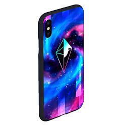 Чехол iPhone XS Max матовый No Mans Sky неоновый космос, цвет: 3D-черный — фото 2