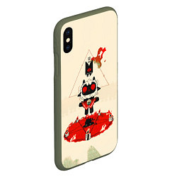 Чехол iPhone XS Max матовый Cult of the lamb art, цвет: 3D-темно-зеленый — фото 2