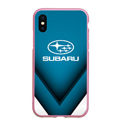 Чехол iPhone XS Max матовый Subaru - абстракция, цвет: 3D-розовый