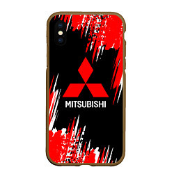 Чехол iPhone XS Max матовый Mitsubishi - краска, цвет: 3D-коричневый