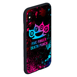 Чехол iPhone XS Max матовый Five Finger Death Punch - neon gradient, цвет: 3D-черный — фото 2