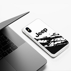 Чехол iPhone XS Max матовый Jeep - textura, цвет: 3D-белый — фото 2