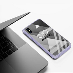 Чехол iPhone XS Max матовый Daewoo - logo, цвет: 3D-светло-сиреневый — фото 2