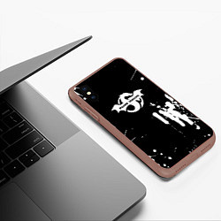 Чехол iPhone XS Max матовый Imagine Dragons - краска, цвет: 3D-коричневый — фото 2