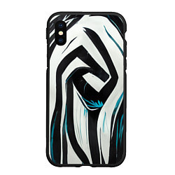 Чехол iPhone XS Max матовый Цифровой окрас зебры, цвет: 3D-черный