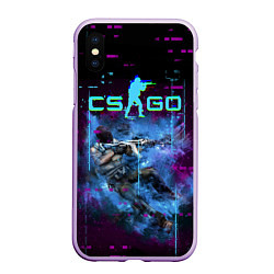 Чехол iPhone XS Max матовый CS GO - Skin, цвет: 3D-сиреневый
