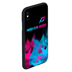 Чехол iPhone XS Max матовый Need for Speed - neon gradient: символ сверху, цвет: 3D-черный — фото 2