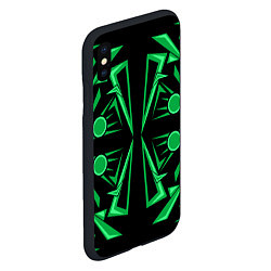 Чехол iPhone XS Max матовый Геометрический узор зеленый geometric, цвет: 3D-черный — фото 2