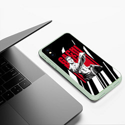 Чехол iPhone XS Max матовый Guchi-muchi Billy Herrington, цвет: 3D-салатовый — фото 2