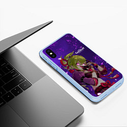 Чехол iPhone XS Max матовый Куки Синобу - Геншин, цвет: 3D-голубой — фото 2