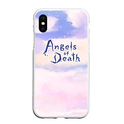 Чехол iPhone XS Max матовый Angels of Death sky clouds, цвет: 3D-белый