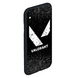 Чехол iPhone XS Max матовый Valorant с потертостями на темном фоне, цвет: 3D-черный — фото 2