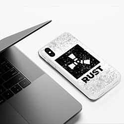 Чехол iPhone XS Max матовый Rust с потертостями на светлом фоне, цвет: 3D-белый — фото 2