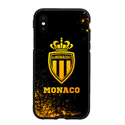 Чехол iPhone XS Max матовый Monaco - gold gradient, цвет: 3D-черный