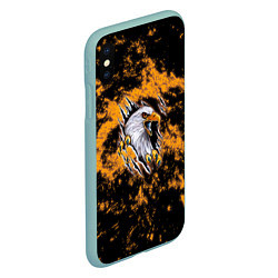Чехол iPhone XS Max матовый Орел в огне, цвет: 3D-мятный — фото 2