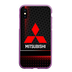 Чехол iPhone XS Max матовый Mitsubishi Абстракция карбон, цвет: 3D-фиолетовый