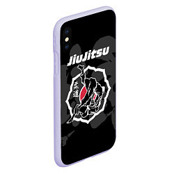 Чехол iPhone XS Max матовый Jiu-jitsu throw logo, цвет: 3D-светло-сиреневый — фото 2