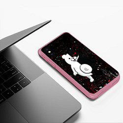 Чехол iPhone XS Max матовый Monokuma paint, цвет: 3D-малиновый — фото 2