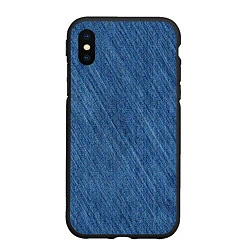 Чехол iPhone XS Max матовый Деним - джинсовая ткань текстура, цвет: 3D-черный