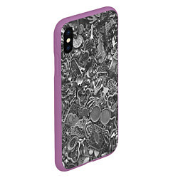 Чехол iPhone XS Max матовый Металлические предметы, цвет: 3D-фиолетовый — фото 2
