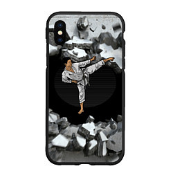 Чехол iPhone XS Max матовый Боевые искусства - каратист, цвет: 3D-черный