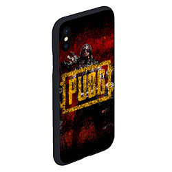 Чехол iPhone XS Max матовый PUBG red theme, цвет: 3D-черный — фото 2