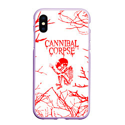 Чехол iPhone XS Max матовый Cannibal Corpse ветки, цвет: 3D-сиреневый