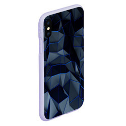 Чехол iPhone XS Max матовый Абстрактный узор, цвет: 3D-светло-сиреневый — фото 2