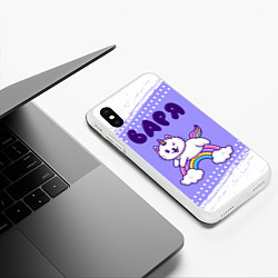 Чехол iPhone XS Max матовый Варя кошка единорожка, цвет: 3D-белый — фото 2