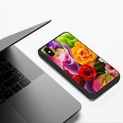 Чехол iPhone XS Max матовый Прекрасный цветочный букет, цвет: 3D-черный — фото 2