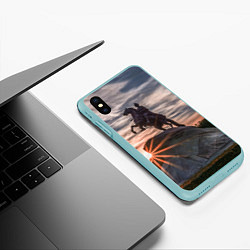 Чехол iPhone XS Max матовый Санкт-Петербург: медный всадник, цвет: 3D-мятный — фото 2