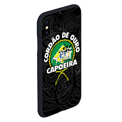Чехол iPhone XS Max матовый Capoeira Cordao de ouro flag of Brazil, цвет: 3D-черный — фото 2