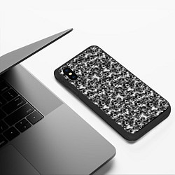 Чехол iPhone XS Max матовый Череп без зубов, цвет: 3D-черный — фото 2