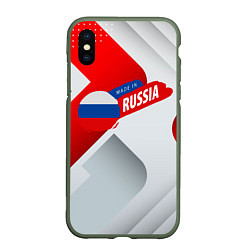 Чехол iPhone XS Max матовый Welcome to Russia red & white, цвет: 3D-темно-зеленый