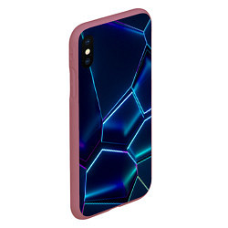 Чехол iPhone XS Max матовый Перламутровые фигуры, цвет: 3D-малиновый — фото 2