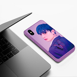 Чехол iPhone XS Max матовый Stray Kids 2nd World Tour Maniac Bang Chan, цвет: 3D-фиолетовый — фото 2