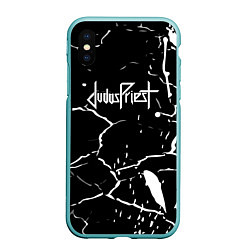 Чехол iPhone XS Max матовый Judas Priest музыка лед лодони, цвет: 3D-мятный