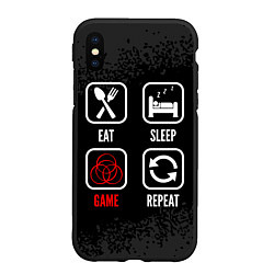 Чехол iPhone XS Max матовый Eat, sleep, Elden Ring, repeat, цвет: 3D-черный