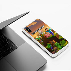 Чехол iPhone XS Max матовый Александр Minecraft, цвет: 3D-белый — фото 2