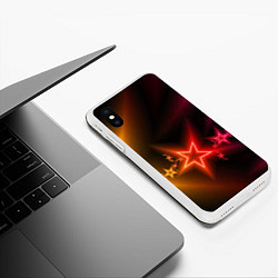 Чехол iPhone XS Max матовый Звёзды с неоновым свечением, цвет: 3D-белый — фото 2