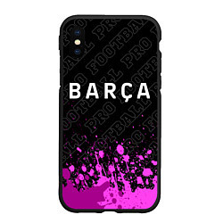 Чехол iPhone XS Max матовый Barcelona pro football: символ сверху, цвет: 3D-черный