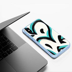 Чехол iPhone XS Max матовый Узоры в стиле граффити, цвет: 3D-голубой — фото 2