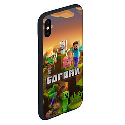 Чехол iPhone XS Max матовый Богдан Minecraft, цвет: 3D-черный — фото 2