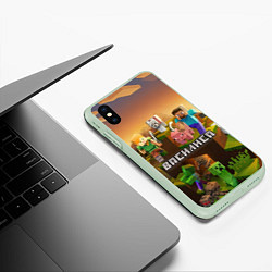 Чехол iPhone XS Max матовый Василиса Minecraft, цвет: 3D-салатовый — фото 2